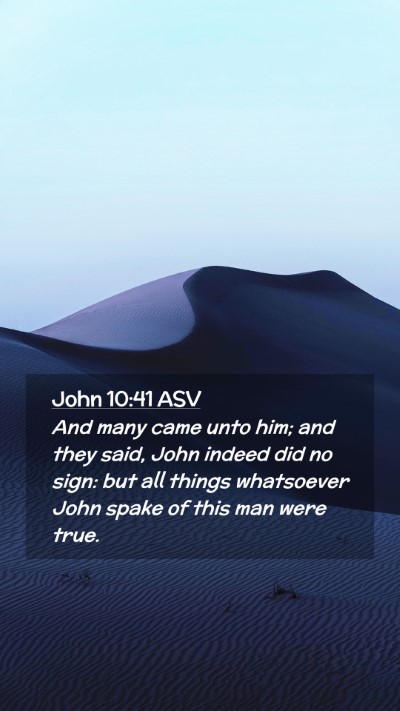 Picture 02 - John 10:41 ASV Mobile Phone Wallpaper - And many came unto him; and they said, John - Mobile Bible Verse Wallpaper