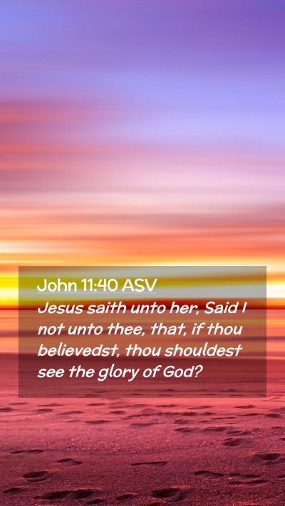 Picture 02 - John 11:40 ASV Mobile Phone Wallpaper - Jesus saith unto her, Said I not unto thee, that, - Mobile Bible Verse Wallpaper