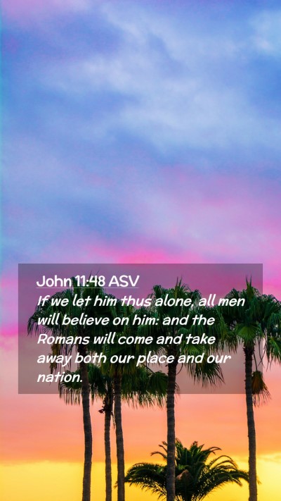 Picture 02 - John 11:48 ASV Mobile Phone Wallpaper - If we let him thus alone, all men will believe on - Mobile Bible Verse Wallpaper