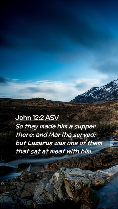 Picture 02 - John 12:2 ASV Mobile Phone Wallpaper - So they made him a supper there: and Martha - Mobile Bible Verse Wallpaper
