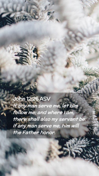 Picture 02 - John 12:26 ASV Mobile Phone Wallpaper - If any man serve me, let him follow me; and where - Mobile Bible Verse Wallpaper