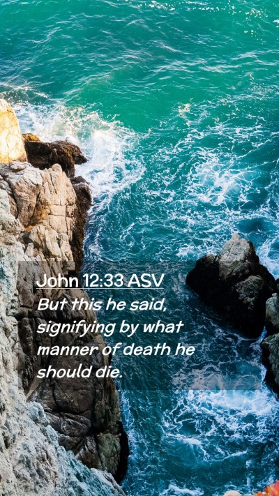 Picture 02 - John 12:33 ASV Mobile Phone Wallpaper - But this he said, signifying by what manner of - Mobile Bible Verse Wallpaper