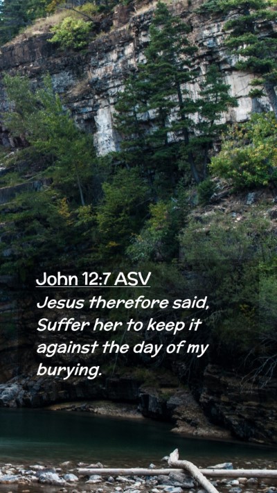 Picture 02 - John 12:7 ASV Mobile Phone Wallpaper - Jesus therefore said, Suffer her to keep it - Mobile Bible Verse Wallpaper