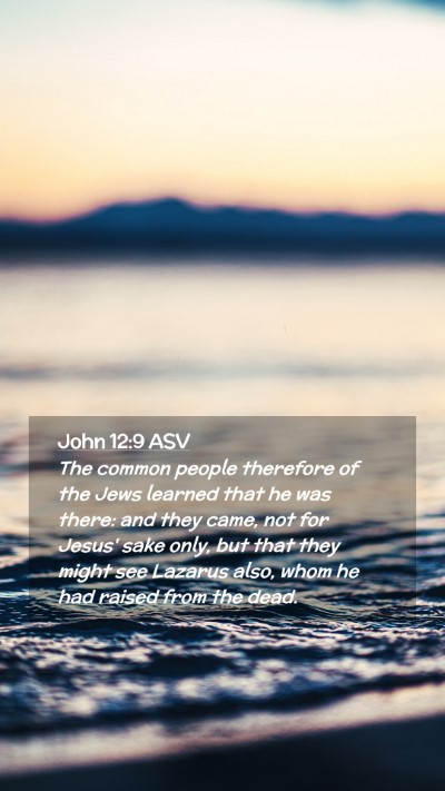 Picture 02 - John 12:9 ASV Mobile Phone Wallpaper - The common people therefore of the Jews learned - Mobile Bible Verse Wallpaper