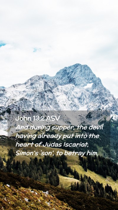 Picture 02 - John 13:2 ASV Mobile Phone Wallpaper - And during supper, the devil having already put - Mobile Bible Verse Wallpaper