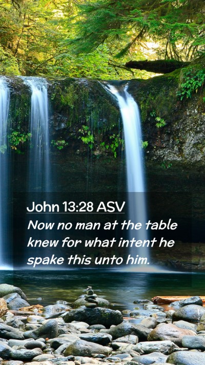 Picture 02 - John 13:28 ASV Mobile Phone Wallpaper - Now no man at the table knew for what intent he - Mobile Bible Verse Wallpaper