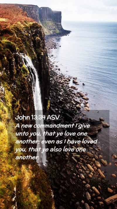 Picture 02 - John 13:34 ASV Mobile Phone Wallpaper - A new commandment I give unto you, that ye love - Mobile Bible Verse Wallpaper
