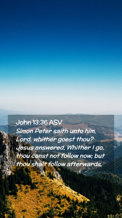 Picture 02 - John 13:36 ASV Mobile Phone Wallpaper - Simon Peter saith unto him, Lord, whither goest - Mobile Bible Verse Wallpaper