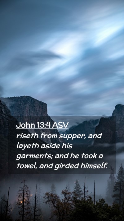 Picture 02 - John 13:4 ASV Mobile Phone Wallpaper - riseth from supper, and layeth aside his - Mobile Bible Verse Wallpaper