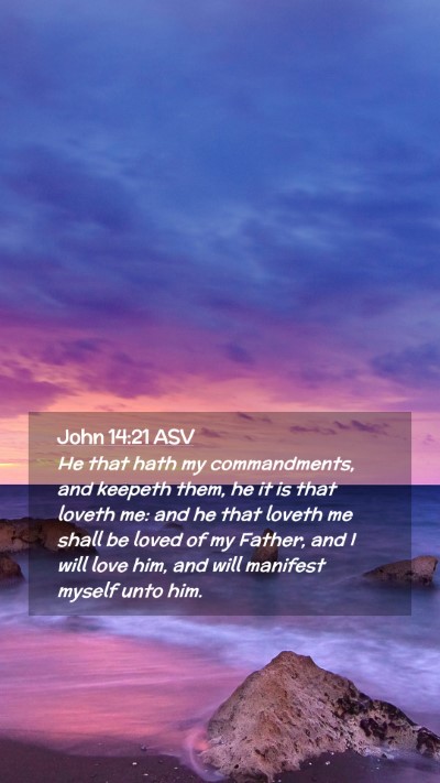 Picture 02 - John 14:21 ASV Mobile Phone Wallpaper - He that hath my commandments, and keepeth them, - Mobile Bible Verse Wallpaper