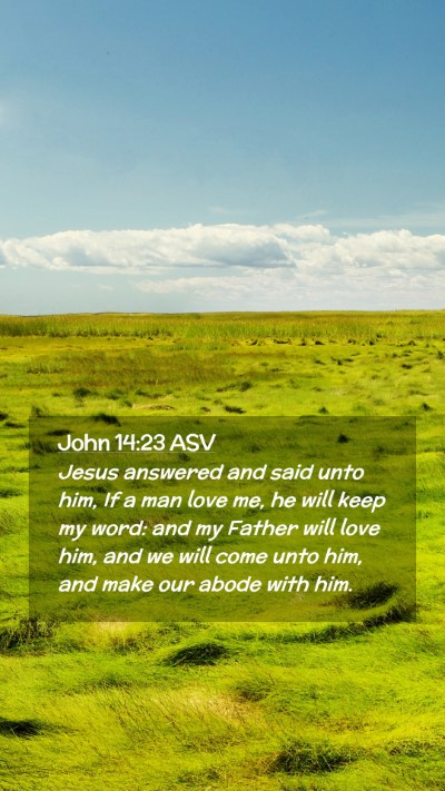 Picture 02 - John 14:23 ASV Mobile Phone Wallpaper - Jesus answered and said unto him, If a man love - Mobile Bible Verse Wallpaper