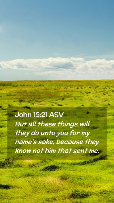 Picture 02 - John 15:21 ASV Mobile Phone Wallpaper - But all these things will they do unto you for my - Mobile Bible Verse Wallpaper