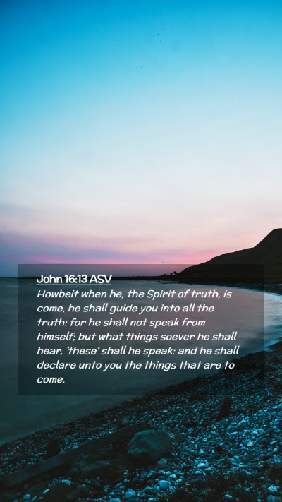 Picture 02 - John 16:13 ASV Mobile Phone Wallpaper - Howbeit when he, the Spirit of truth, is come, he - Mobile Bible Verse Wallpaper