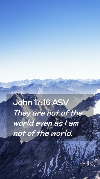 Picture 02 - John 17:16 ASV Mobile Phone Wallpaper - They are not of the world even as I am not of the - Mobile Bible Verse Wallpaper