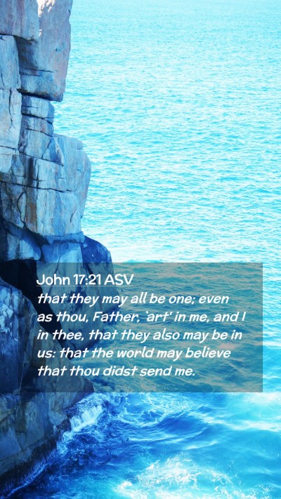 Picture 02 - John 17:21 ASV Mobile Phone Wallpaper - that they may all be one; even as thou, Father, - Mobile Bible Verse Wallpaper