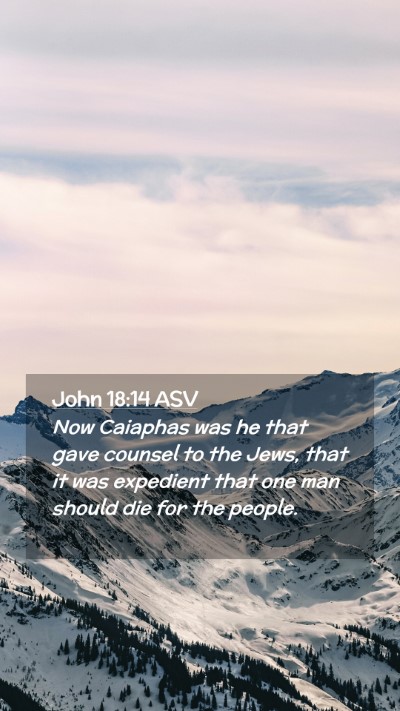 Picture 02 - John 18:14 ASV Mobile Phone Wallpaper - Now Caiaphas was he that gave counsel to the - Mobile Bible Verse Wallpaper