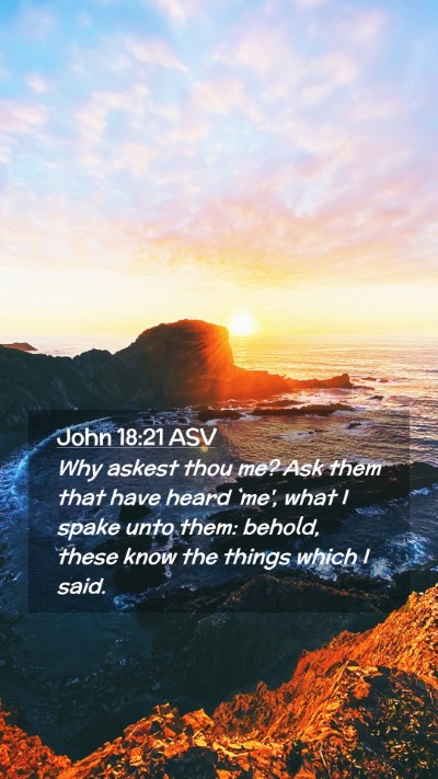 Picture 02 - John 18:21 ASV Mobile Phone Wallpaper - Why askest thou me? Ask them that have heard - Mobile Bible Verse Wallpaper
