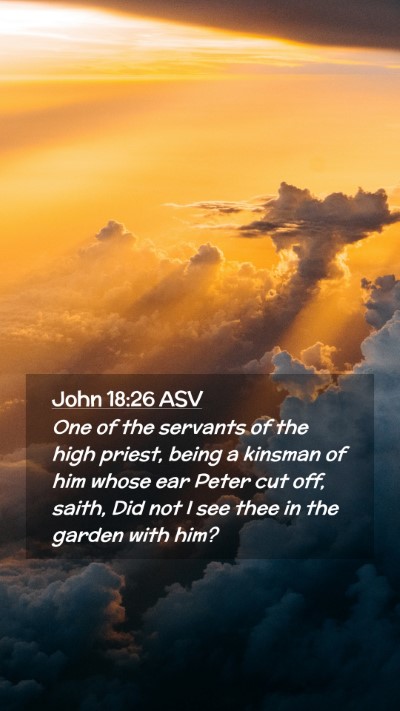 Picture 02 - John 18:26 ASV Mobile Phone Wallpaper - One of the servants of the high priest, being a - Mobile Bible Verse Wallpaper