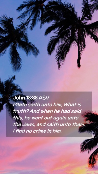 Picture 02 - John 18:38 ASV Mobile Phone Wallpaper - Pilate saith unto him, What is truth? And when he - Mobile Bible Verse Wallpaper