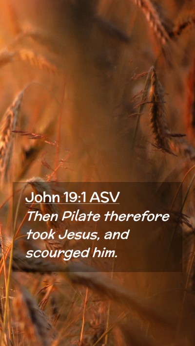 Picture 02 - John 19:1 ASV Mobile Phone Wallpaper - Then Pilate therefore took Jesus, and scourged - Mobile Bible Verse Wallpaper