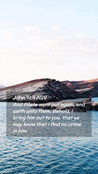 Picture 02 - John 19:4 ASV Mobile Phone Wallpaper - And Pilate went out again, and saith unto them, - Mobile Bible Verse Wallpaper