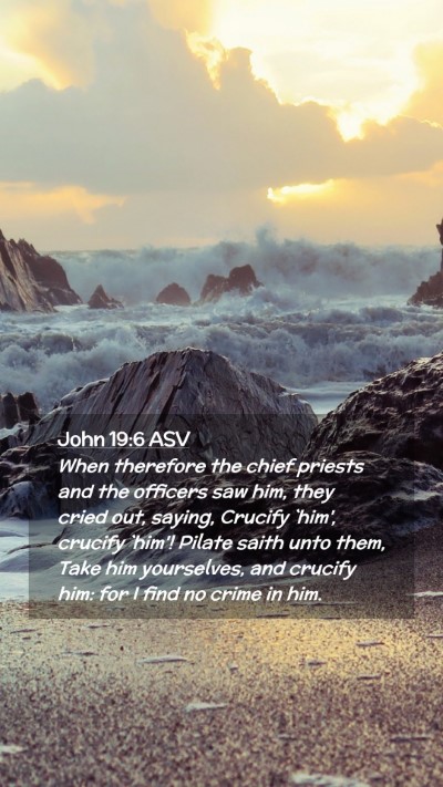 Picture 02 - John 19:6 ASV Mobile Phone Wallpaper - When therefore the chief priests and the officers - Mobile Bible Verse Wallpaper