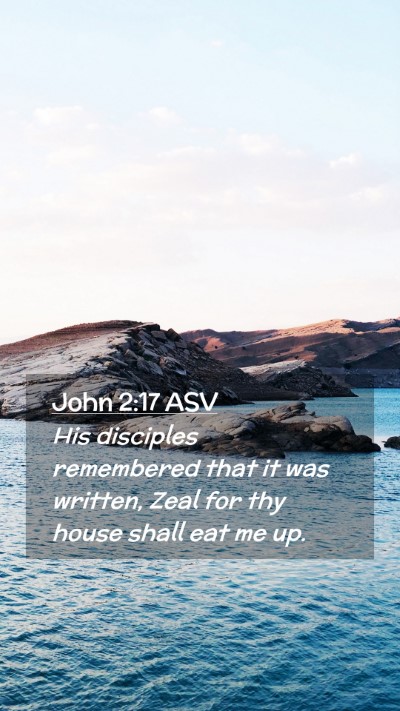 Picture 02 - John 2:17 ASV Mobile Phone Wallpaper - His disciples remembered that it was written, - Mobile Bible Verse Wallpaper