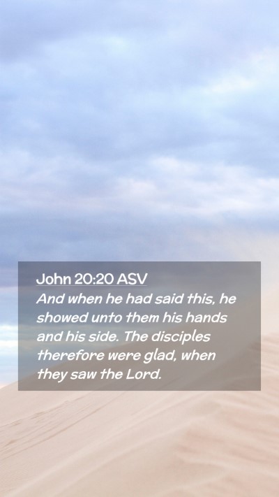 Picture 02 - John 20:20 ASV Mobile Phone Wallpaper - And when he had said this, he showed unto them - Mobile Bible Verse Wallpaper