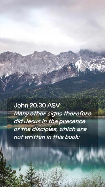 Picture 02 - John 20:30 ASV Mobile Phone Wallpaper - Many other signs therefore did Jesus in the - Mobile Bible Verse Wallpaper
