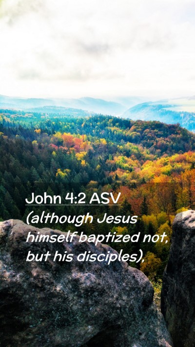 Picture 02 - John 4:2 ASV Mobile Phone Wallpaper - (although Jesus himself baptized not, but his - Mobile Bible Verse Wallpaper