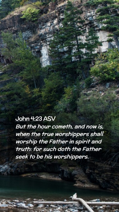 Picture 02 - John 4:23 ASV Mobile Phone Wallpaper - But the hour cometh, and now is, when the true - Mobile Bible Verse Wallpaper