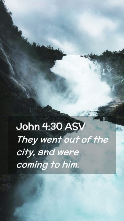 Picture 02 - John 4:30 ASV Mobile Phone Wallpaper - They went out of the city, and were coming to - Mobile Bible Verse Wallpaper
