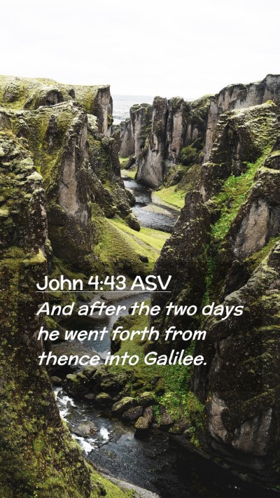Picture 02 - John 4:43 ASV Mobile Phone Wallpaper - And after the two days he went forth from thence - Mobile Bible Verse Wallpaper
