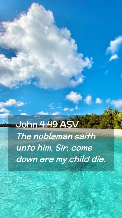 Picture 02 - John 4:49 ASV Mobile Phone Wallpaper - The nobleman saith unto him, Sir, come down ere - Mobile Bible Verse Wallpaper