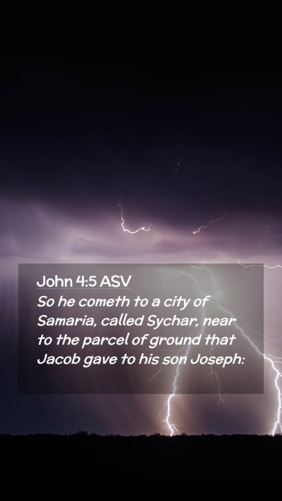 Picture 02 - John 4:5 ASV Mobile Phone Wallpaper - So he cometh to a city of Samaria, called Sychar, - Mobile Bible Verse Wallpaper