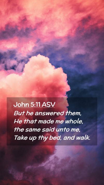 Picture 02 - John 5:11 ASV Mobile Phone Wallpaper - But he answered them, He that made me whole, the - Mobile Bible Verse Wallpaper