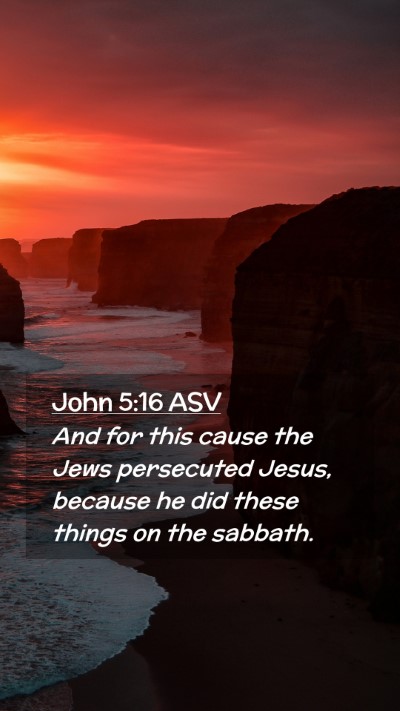 Picture 02 - John 5:16 ASV Mobile Phone Wallpaper - And for this cause the Jews persecuted Jesus, - Mobile Bible Verse Wallpaper