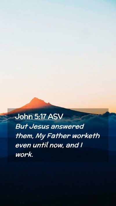 Picture 02 - John 5:17 ASV Mobile Phone Wallpaper - But Jesus answered them, My Father worketh even - Mobile Bible Verse Wallpaper