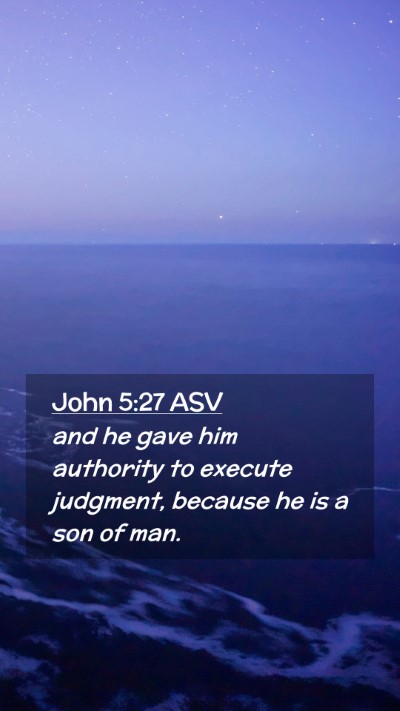 Picture 02 - John 5:27 ASV Mobile Phone Wallpaper - and he gave him authority to execute judgment, - Mobile Bible Verse Wallpaper