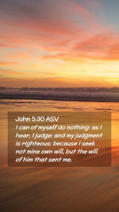 Picture 02 - John 5:30 ASV Mobile Phone Wallpaper - I can of myself do nothing: as I hear, I judge: - Mobile Bible Verse Wallpaper