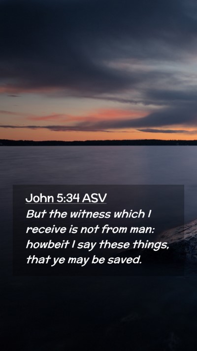 Picture 02 - John 5:34 ASV Mobile Phone Wallpaper - But the witness which I receive is not from man: - Mobile Bible Verse Wallpaper
