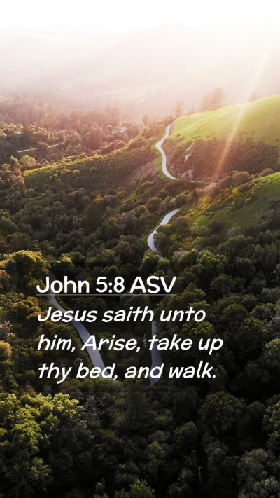 Picture 02 - John 5:8 ASV Mobile Phone Wallpaper - Jesus saith unto him, Arise, take up thy bed, and - Mobile Bible Verse Wallpaper
