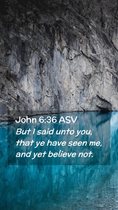 Picture 02 - John 6:36 ASV Mobile Phone Wallpaper - But I said unto you, that ye have seen me, and - Mobile Bible Verse Wallpaper