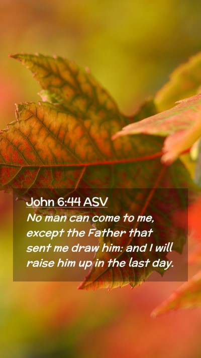 Picture 02 - John 6:44 ASV Mobile Phone Wallpaper - No man can come to me, except the Father that - Mobile Bible Verse Wallpaper