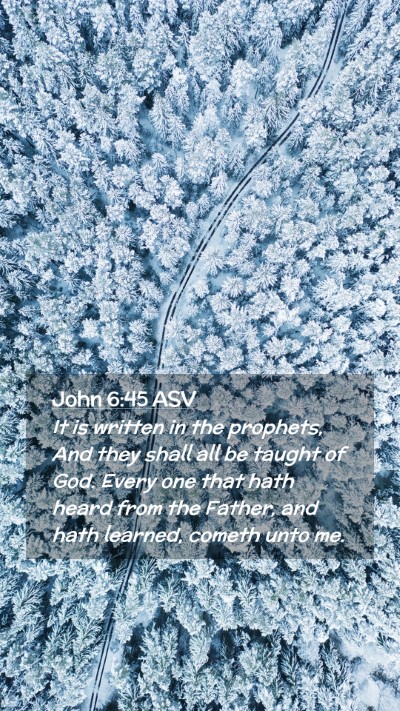 Picture 02 - John 6:45 ASV Mobile Phone Wallpaper - It is written in the prophets, And they shall all - Mobile Bible Verse Wallpaper