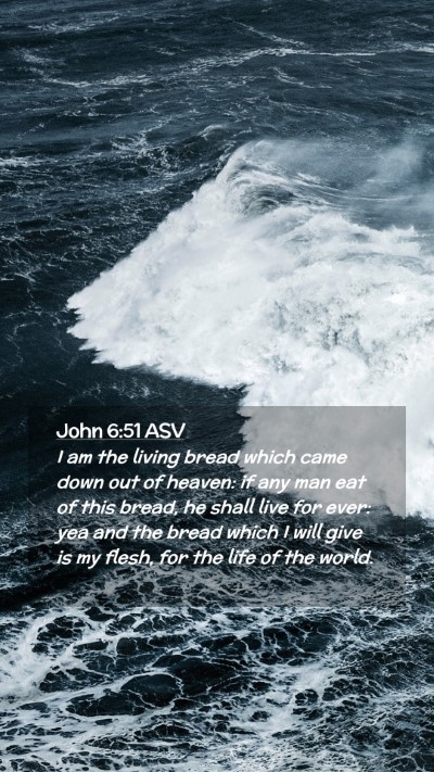 Picture 02 - John 6:51 ASV Mobile Phone Wallpaper - I am the living bread which came down out of - Mobile Bible Verse Wallpaper