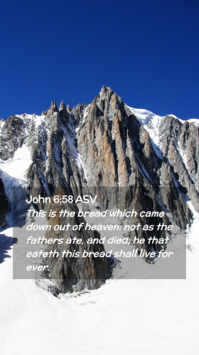 Picture 02 - John 6:58 ASV Mobile Phone Wallpaper - This is the bread which came down out of heaven: - Mobile Bible Verse Wallpaper