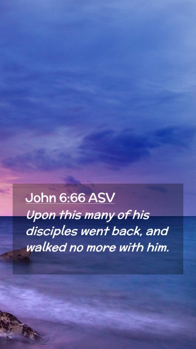 Picture 02 - John 6:66 ASV Mobile Phone Wallpaper - Upon this many of his disciples went back, and - Mobile Bible Verse Wallpaper