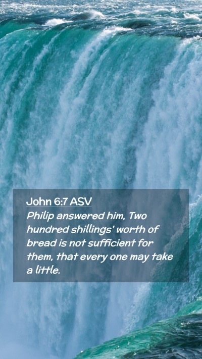 Picture 02 - John 6:7 ASV Mobile Phone Wallpaper - Philip answered him, Two hundred shillings' worth - Mobile Bible Verse Wallpaper