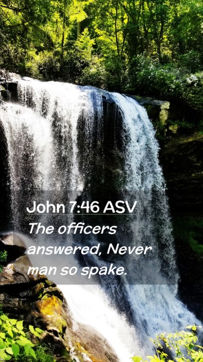 Picture 02 - John 7:46 ASV Mobile Phone Wallpaper - The officers answered, Never man so - Mobile Bible Verse Wallpaper